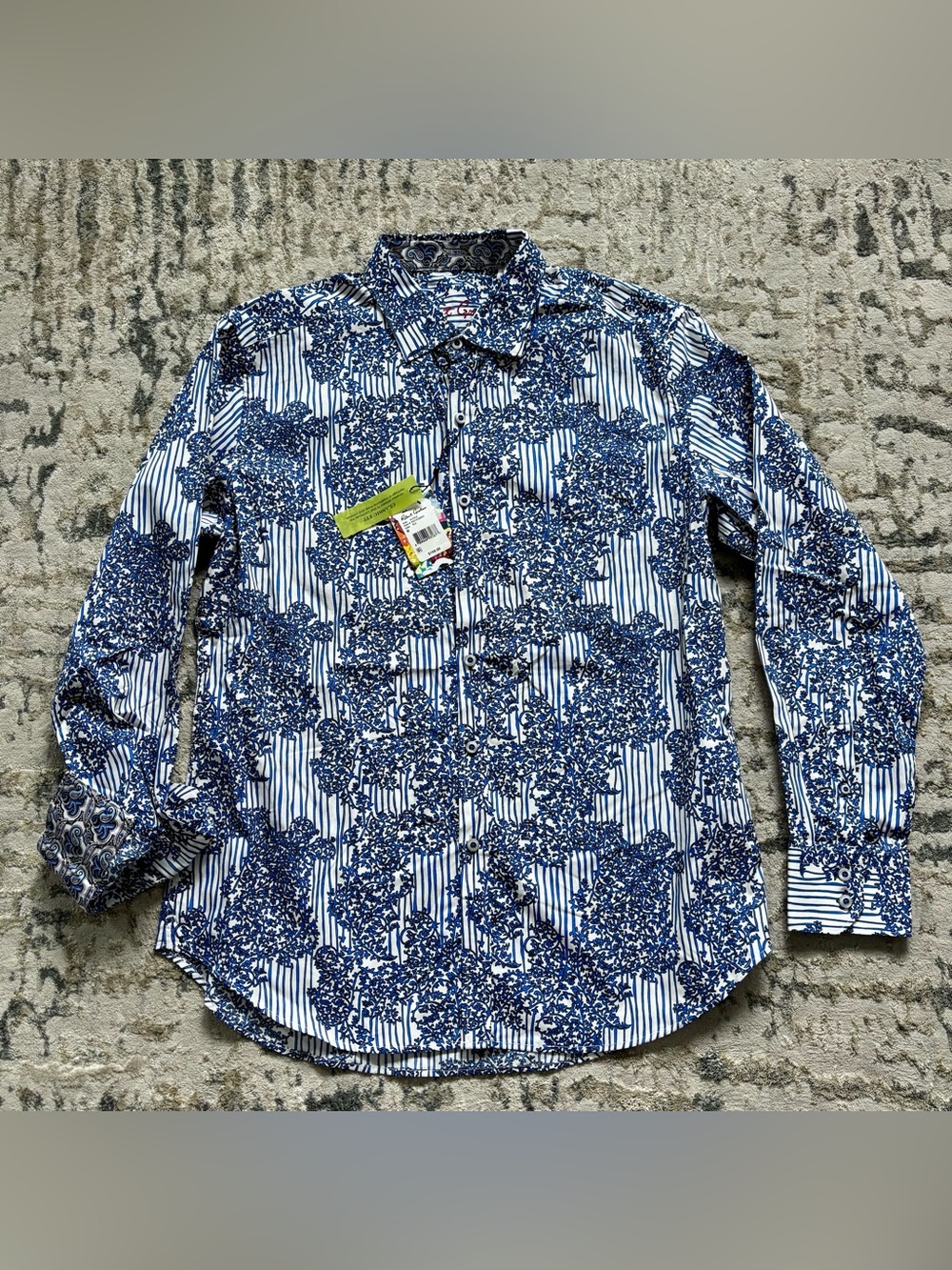 Robert Graham Accola Paisley Long Sleeve Buttoned Shirt NEW Men’s medium blue